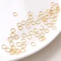 Anneaux de jonction ouverts dorés en acier inoxydable pour bijoux DIY et artisanat - 0.8x6mm (20 Pièces/Paquet)