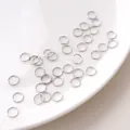 Anneaux de jonction ouverts en acier inoxydable argenté pour la création de bijoux - 0.8x7mm (200 Pièces/Paquet)
