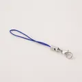 Cordón para móvil de poliéster trenzado azul marino con cierre de mosquetón plata - 10 Piezas/Paquete (Longitud Total aprox. 68mm) / Azul Zafiro