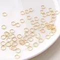 Anneaux de jonction ouverts dorés en acier inoxydable pour création de bijoux DIY - 0.8x7mm (20 Pièces/Paquet)