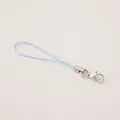 Cordón de poliéster azul claro con cierre de langosta plateado para bricolaje - 10 Piezas/Paquete (Longitud Total aprox. 68mm) / Azul claro