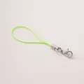Correa de poliéster verde fluorescente para móvil con cierre de langosta plateado - 10 Piezas/Paquete (Longitud Total aprox. 68mm) / Verde claro