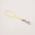 Correa de teléfono amarillo fluorescente con cierre de mosquetón plateado y metal - 10 Piezas/Paquete (Longitud Total aprox. 68mm) / Amarillo claro