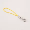 Cordón de poliéster amarillo brillante con cierre de langosta de metal plateado - 10 Piezas/Paquete (Longitud Total aprox. 68mm) / Amarillo Dorado
