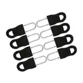 Set of 8 detachable black zipper pulls with silver metal U-rings for bags and luggage - 2.5x1.4cm (8 Sets/Pack) / Black
