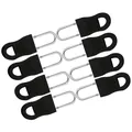 8-piece set of detachable universal zipper pulls in black rubber and silver metal - 3.4x1.5cm (8 Sets/Pack) / Black