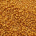 Golden glass seed beads for DIY jewelry making with metallic finish for bracelets - 4mm (10g/Pack, Approx. 160 Pcs) / Gold