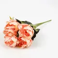 Künstlicher Pfingstrosenstrauß in Pfirsichrosa Seide für Heimdeko und Hochzeitsfloristik - Rosa