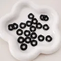 Glossy black 16mm acrylic wavy rings for DIY jewelry and phone chain accessories - 5 Pieces/Pack (16mm) / Black