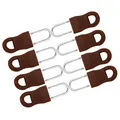 8-piece set of brown non-slip detachable zipper pulls with silver metal hooks - 3.4x1.5cm (8 Sets/Pack) / Brown