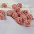 Pompones de poliéster rizado rosa para joyas DIY y accesorios de ropa decorativos - Rosa