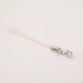 Cordón rosa de poliéster para móvil con cierre de mosquetón de metal plateado DIY - 10 Piezas/Paquete (Longitud Total aprox. 68mm) / Rosa Nude