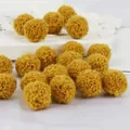 Pompones de poliéster amarillo mostaza de 20mm para joyas DIY y decoración de ropa - Amarillo jengibre