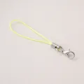 Cordón trenzado amarillo neón con cierre de mosquetón plateado para móvil y llaves - 10 Piezas/Paquete (Longitud Total aprox. 68mm) / Verde Fluorescente