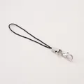Cordón de poliéster negro con cierre de langosta plateado para accesorios de llaveros DIY - 10 Piezas/Paquete (Longitud Total aprox. 68mm) / Negro