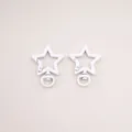 Pair of white star shaped alloy lobster clasps for DIY keychain making and accessories - Pentagram / 31X41mm / White
