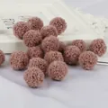 Pompones de lana rosa viejo 15mm para joyería de bricolaje y ropa decorativa - Café