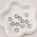 11pcs matte silver acrylic wavy ring beads for DIY jewelry and phone chain design - 5 Pieces/Pack (16mm) / Matte Silver