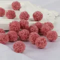 Pompones de poliéster rosa palo 15/20mm para joyas DIY y accesorios de ropa - Rosa
