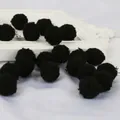 Pompones de poliéster negro suave para manualidades DIY y decoración de ropa - Negro