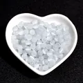 Perles oeil de chat bleu clair dans un plateau coeur pour bijoux DIY - Blanc (Trou env. 1mm) / 6mm (30 Pcs/Pack)