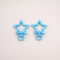 Light blue star-shaped alloy lobster clasps for DIY keychain making and accessories - Pentagram / 31X41mm / Blue