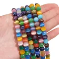 Mixed color 6-8mm cat's eye stone beads in vibrant shades for DIY jewelry making - 8x8mm Mixed Colors (10 Pieces/Pack)