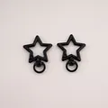 Set of two black star-shaped rotating lobster clasps for DIY keychain and bag accessories - Pentagram / 31X41mm / Black