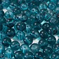 Deep lake blue transparent 10mm glass beads with central hole for DIY jewelry making - 10mm (1.5mm Hole, 20 Pieces/Pack) / Peacock Blue