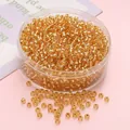 Perline di vetro dorate da 3mm per gioielli fai-da-te in scatola trasparente di stoccaggio - 3mm (450g/Confezione) / Oro Profondo