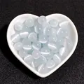 Perles rondes en pierre œil de chat bleu clair pour bijoux DIY dans un bol en cœur - Blanc (Trou env. 2mm) / 12mm (20 Pcs/Pack)