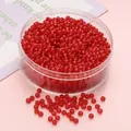 Cuentas de vidrio rojas transparentes de 3mm en caja redonda para hacer joyas de bricolaje - 3mm (450g/Paquete) / Rojo