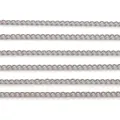 Detailopname van zilverkleurige metalen gourmetkettingen voor doe-het-zelf sieraden en kettingen - 1.3mm 1m/Pak / Witgoud