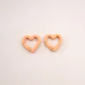 Cute peach orange heart-shaped spring alloy snap hook for DIY keychains and bags - Peach Blossom / 21x21mm / Apricot