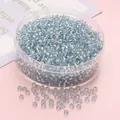 Cuentas de vidrio 3mm azul claro transparente con núcleo plateado para hacer joyas DIY - 3mm (450g/Paquete) / Azul Celeste