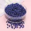 Cuentas de vidrio azul real de 3mm para joyería DIY en una caja redonda transparente - 3mm (450g/Paquete) / Azul Zafiro