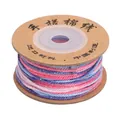 Mischgarn aus Polyester und Baumwolle mit Goldglitzer auf einer Pappspule - 1.2mm/25m / 5# Rosa Cyan Verlauf