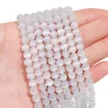 Light gray cat eye stone beads for DIY jewelry with distinct optical cat eye effect - 6mm White (1 Strand/Pack, approx. 65 Beads)
