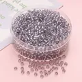 Cuentas de vidrio 3mm color lavanda con núcleo de plata para creación de joyas DIY - 3mm (450g/Paquete) / Púrpura Claro