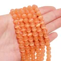 Strands of 4-10mm orange cat eye stone round beads with polished finish for DIY jewelry - 8mm Orange (1 Strand/Pack, approx. 50 Beads)