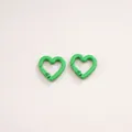 Pair of bright green heart-shaped carabiner clips with durable spring gates - Peach Blossom / 21x21mm / Green