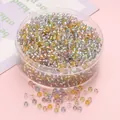 Cuentas de vidrio de 3mm en colores macaron en caja redonda para creación de joyería - 3mm (450g/Paquete) / Macarons