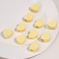 DIY cream yellow acrylic heart-shaped beads with large holes for making handmade jewelry - Flat Heart / 21x14mm (1 Piece/Pack) / Milkshake Yellow