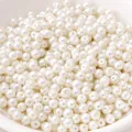 Loose 3-5mm white glass pearls with pre-drilled holes for DIY jewelry making - 3mm (50 Pieces/Pack) / Pure White