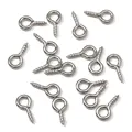 Pack de 15 ganchos de ojo de acero inoxidable pulido para manualidades y joyería artesanal - 5x10mm (50 piezas/paquete)