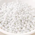 3-5mm white faux glass pearl beads for DIY jewelry making displayed in a bowl - 3mm (50 Pieces/Pack) / White