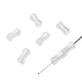 Cuentas de vidrio en forma de bambú con acabado AB irisado para joyería DIY y collares - 10g/Paquete (aprox. 45 piezas) / 4x8mm (Agujero aprox. 1mm) / Blanco