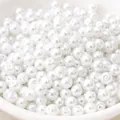 3-5mm white glass pearls for DIY bracelets and necklaces, high-quality craft beads - 4mm (50 Pieces/Pack) / White