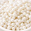Perle di vetro bianche da 3-5 mm per creazione gioielli fai-da-te in contenitore - 5mm (50 Pezzi/Confezione) / Bianco Puro