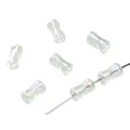 Iridiserende witte glaskralen in bamboevorm voor DIY-sieraden en knutselprojecten - 10g/Verpakking (ca. 45 stuks) / 4x8mm (Gat ca. 1mm) / Fruitgroen